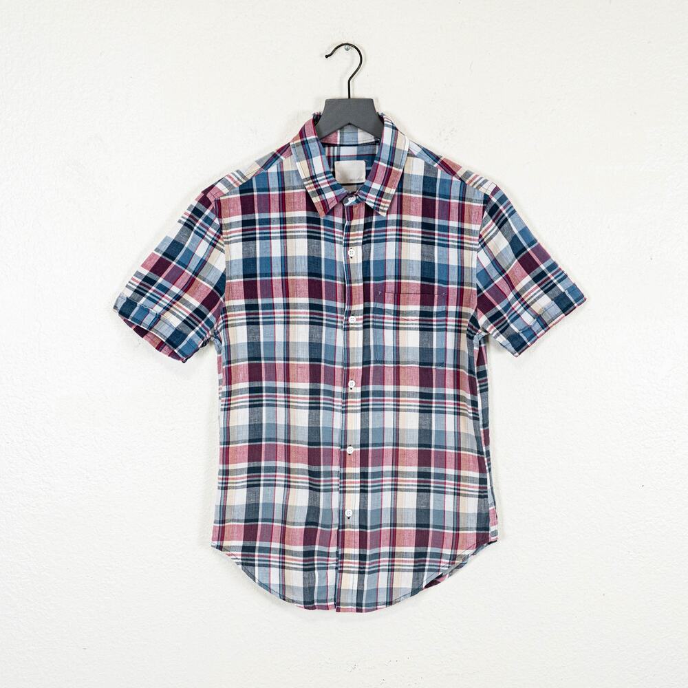 BAND OF OUTSIDERS Short Sleeve Button Down Plaid cotton size S